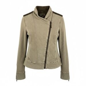 Anthropologie Marrakech Asymmetrical Zip suede Moto Jacket goth 90s sz M